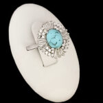 انگشتر فیروزه نیشابوری نقره زنانه طرح رافعه