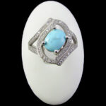 انگشتر فیروزه نیشابوری نقره زنانه طرح رفیعه - Image 3