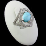 انگشتر فیروزه نیشابوری نقره زنانه طرح رفیعه