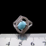 انگشتر فیروزه نیشابوری نقره زنانه طرح رفیعه - Image 2