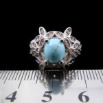 انگشتر فیروزه نیشابوری نقره زنانه طرح رکسانا - Image 3