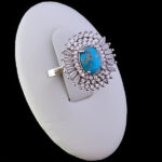 انگشتر فیروزه نیشابوری نقره زنانه طرح راما