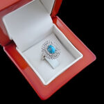 انگشتر فیروزه نیشابوری نقره زنانه طرح راما - Image 3