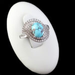 انگشتر فیروزه نیشابوری نقره زنانه طرح رکسانه