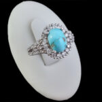 انگشتر فیروزه نیشابوری نقره زنانه طرح رنا