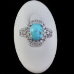 انگشتر فیروزه نیشابوری نقره زنانه طرح رنا - Image 4