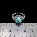 انگشتر فیروزه نیشابوری نقره زنانه طرح رنا - Image 2