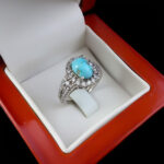 انگشتر فیروزه نیشابوری نقره زنانه طرح رنا - Image 3