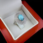 انگشتر فیروزه نیشابوری نقره زنانه طرح روجا‌‌‌ - Image 4