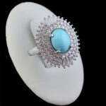 انگشتر فیروزه نیشابوری نقره زنانه طرح روجا‌‌‌