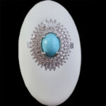 انگشتر فیروزه نیشابوری نقره زنانه طرح روجا‌‌‌ - Image 2