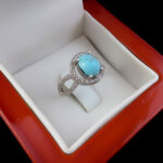 انگشتر فیروزه نیشابوری نقره زنانه طرح روجیا - Image 4