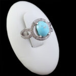 انگشتر فیروزه نیشابوری نقره زنانه طرح روجیا