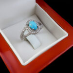 انگشتر فیروزه نیشابوری نقره زنانه طرح الیانا - Image 2