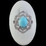 انگشتر فیروزه نیشابوری نقره زنانه طرح روحا - Image 4