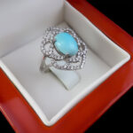 انگشتر فیروزه نیشابوری نقره زنانه طرح روحا - Image 3