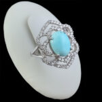 انگشتر فیروزه نیشابوری نقره زنانه طرح روحا