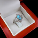 انگشتر فیروزه نیشابوری نقره زنانه طرح رودابه - Image 3