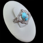 انگشتر فیروزه نیشابوری نقره زنانه طرح رودابه