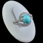 انگشتر فیروزه نیشابوری نقره زنانه طرح روزا