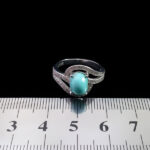 انگشتر فیروزه نیشابوری نقره زنانه طرح روزا - Image 2