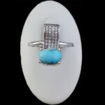 انگشتر فیروزه نیشابوری نقره زنانه طرح روزانا - Image 4