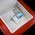 انگشتر فیروزه نیشابوری نقره زنانه طرح روزانا - Image 3