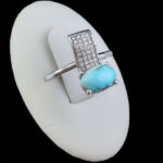 انگشتر فیروزه نیشابوری نقره زنانه طرح روزانا