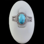 انگشتر فیروزه نیشابوری نقره زنانه طرح روزیتا - Image 2