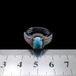 انگشتر فیروزه نیشابوری نقره زنانه طرح روزیتا - Image 3