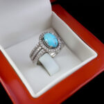 انگشتر فیروزه نیشابوری نقره زنانه طرح روزیتا - Image 4