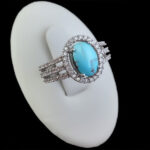 انگشتر فیروزه نیشابوری نقره زنانه طرح روزیتا