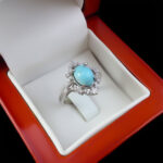 انگشتر فیروزه نیشابوری نقره زنانه طرح روژا - Image 2