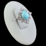 انگشتر فیروزه نیشابوری نقره زنانه طرح روژا