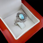 انگشتر فیروزه نیشابوری نقره زنانه طرح روژدا - Image 2