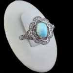 انگشتر فیروزه نیشابوری نقره زنانه طرح روژدا