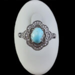 انگشتر فیروزه نیشابوری نقره زنانه طرح روژدا - Image 4