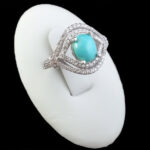 انگشتر فیروزه نیشابوری نقره زنانه طرح روژیا