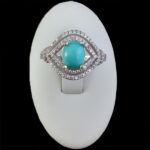 انگشتر فیروزه نیشابوری نقره زنانه طرح روژیا - Image 4