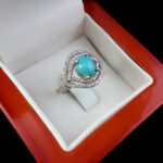 انگشتر فیروزه نیشابوری نقره زنانه طرح روژیا - Image 3