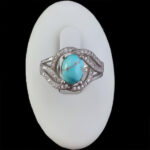 انگشتر فیروزه نیشابوری نقره زنانه طرح روژینا - Image 2