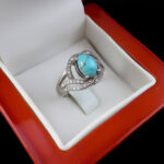 انگشتر فیروزه نیشابوری نقره زنانه طرح روژینا - Image 4