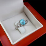 انگشتر فیروزه نیشابوری نقره زنانه طرح روسانا - Image 4