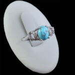 انگشتر فیروزه نیشابوری نقره زنانه طرح روسانا