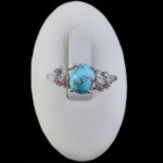 انگشتر فیروزه نیشابوری نقره زنانه طرح روسانا - Image 2