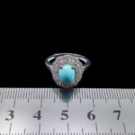 انگشتر فیروزه نیشابوری نقره زنانه طرح روشان - Image 4