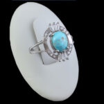 انگشتر فیروزه نیشابوری نقره زنانه طرح رومینا