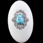 انگشتر فیروزه نیشابوری نقره زنانه طرح روناک - Image 2