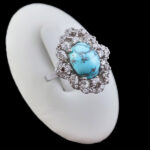 انگشتر فیروزه نیشابوری نقره زنانه طرح روناک