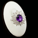 انگشتر آمیتیست نقره زنانه طرح حنیظه‌‌‌